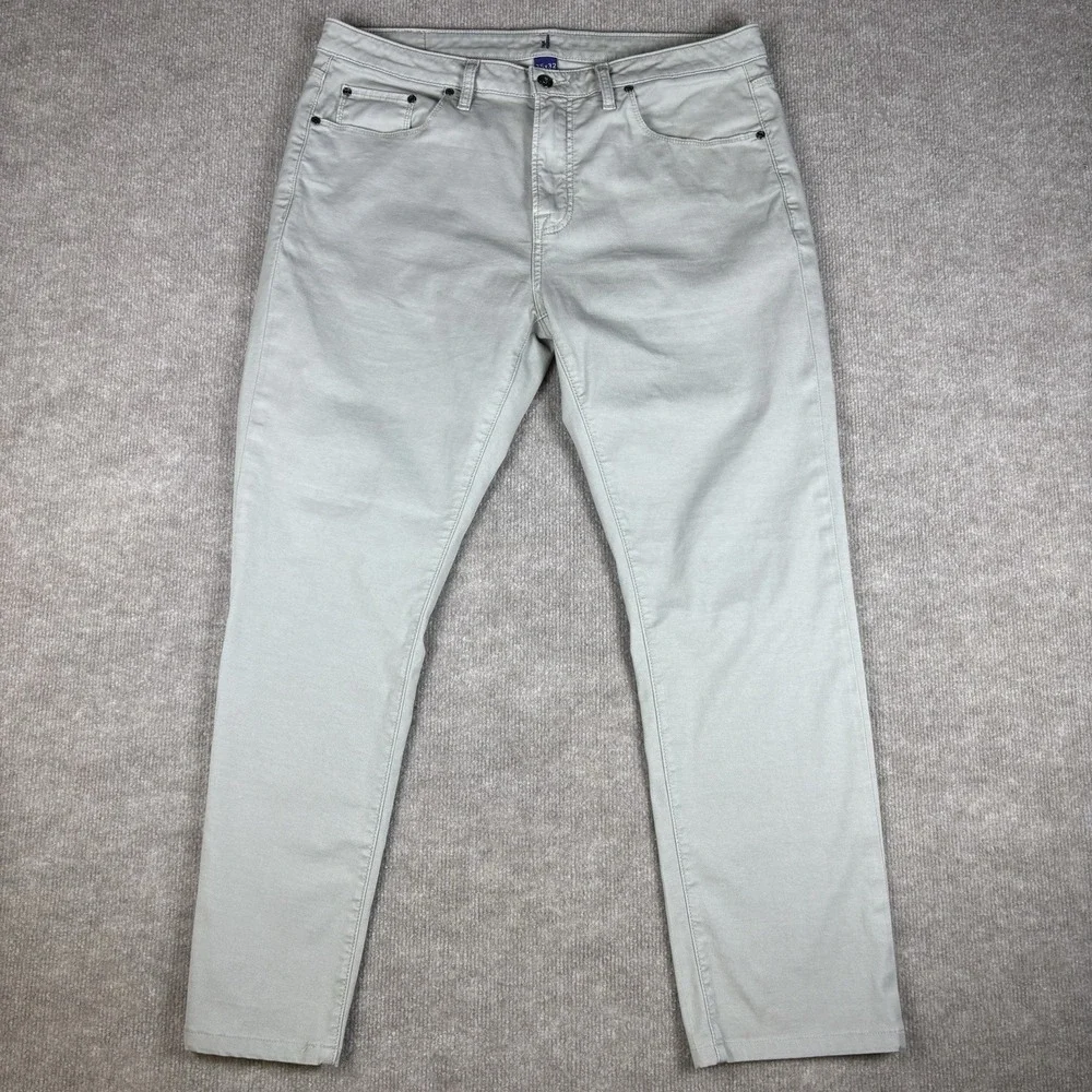 Johnnie-O 35x32 Light Gray Stretch 5 Pocket Pants Mens Straight Casual Golf